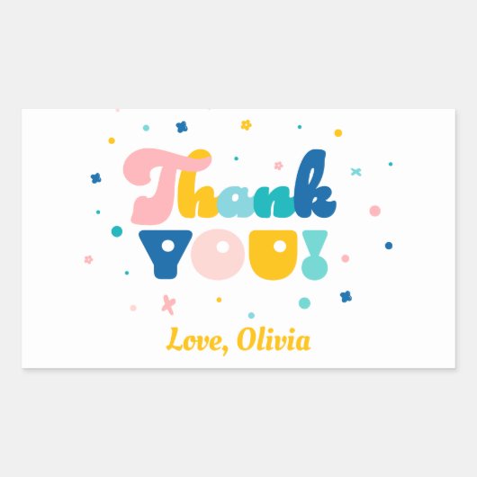 Regenboog van Fun Verjaardagsfeest Thema Sticker (Voorkant)