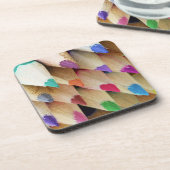 Regenboog van gekleurde potloodpunten onderzetter (Linkerzijde)