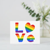 Regenboog van homoliefde briefkaart (Staand voorkant)