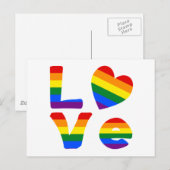 Regenboog van homoliefde briefkaart (Voorkant / Achterkant)