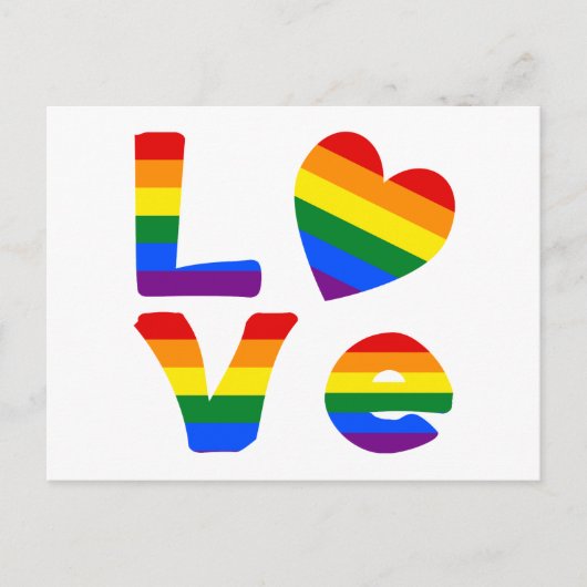 Regenboog van homoliefde briefkaart (Voorkant)