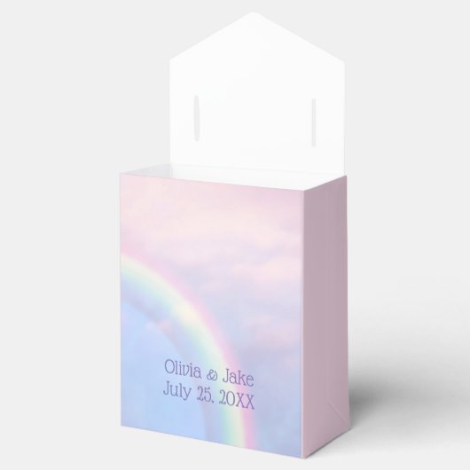 Regenboog van hoop - pastel, bruiloft bedankdoosjes (Geopend)