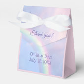 Regenboog van hoop - pastel, bruiloft bedankdoosjes (Voorkant Zijde)