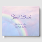 Regenboog van hoop - pastel, bruiloft gastenboek (Voorkant)