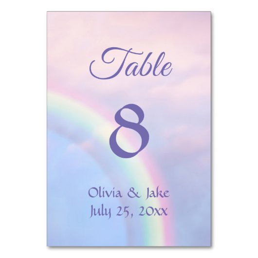 Regenboog van hoop - pastel, bruiloft kaart (Voorkant)