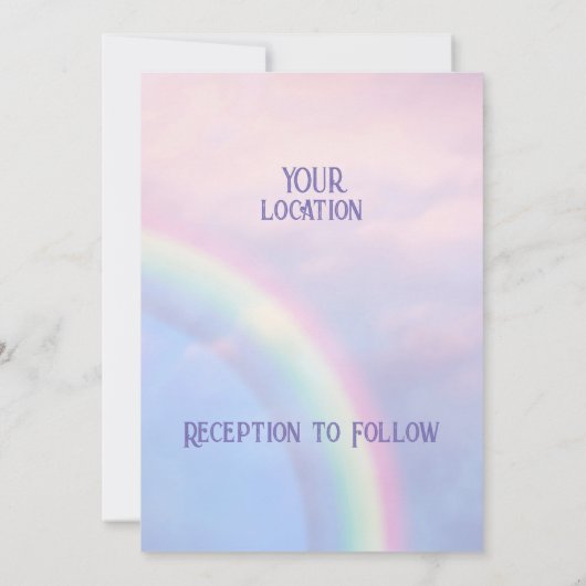 Regenboog van hoop - pastel, bruiloft kaart (Achterkant)