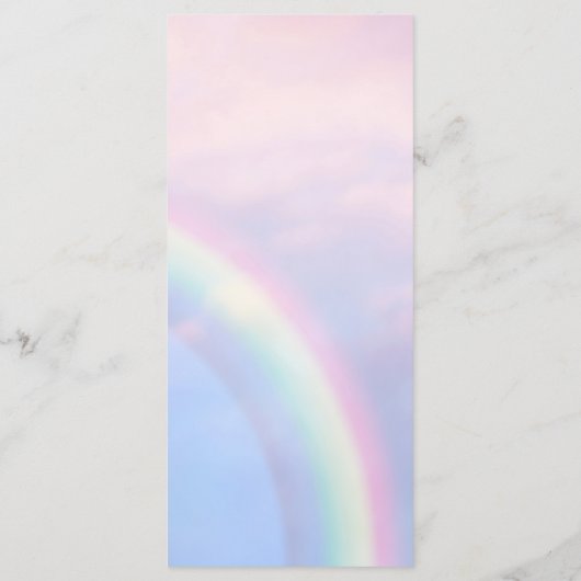 Regenboog van hoop - pastel, bruiloft menu (Achterkant)