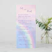 Regenboog van hoop - pastel, bruiloft menu (Staand voorkant)