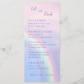 Regenboog van hoop - pastel, bruiloft menu (Voorkant)