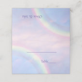 Regenboog van hoop - pastel, bruiloft plaatskaartje (Buitenkant ongevouwen)