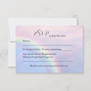 Regenboog van hoop - pastel bruiloft RSVP-kaart RSVP Kaartje