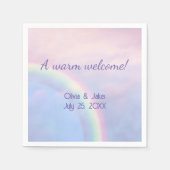 Regenboog van hoop - pastel, bruiloft servet (Voorkant)