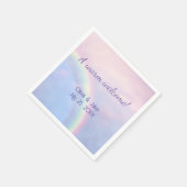 Regenboog van hoop - pastel, bruiloft servet (Hoek)