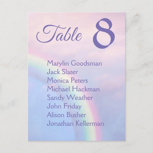 Regenboog van hoop - pastel, bruiloft zitkaarten briefkaart (Voorkant)