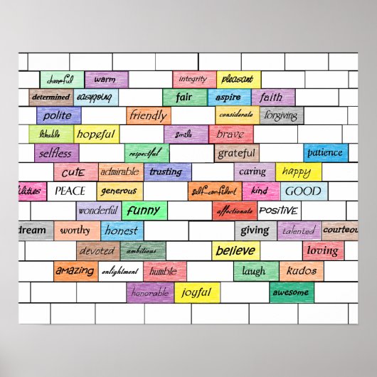 Regenboog van Inspirerend graffiti-afdrukken Poster (Voorkant)