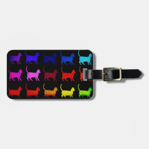 Regenboog van katten bagagelabel