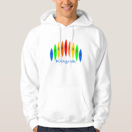 Regenboog van Kayaks Hoodie (Voorkant)