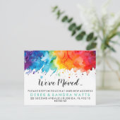 regenboog van kleur Adres gewijzigd we zijn verhui Aankondigingskaart (Staand voorkant)