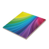 Regenboog van kleurenkeramische tapijtschelp tegeltje (Zijkant)
