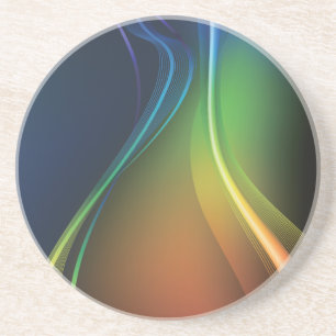 Regenboog van kleurrijke golven zandsteen onderzetter