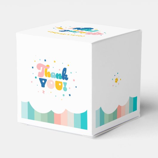 Regenboog van Leuk Verjaardagsfeest Thema Bedankdoosjes (Achterkant)