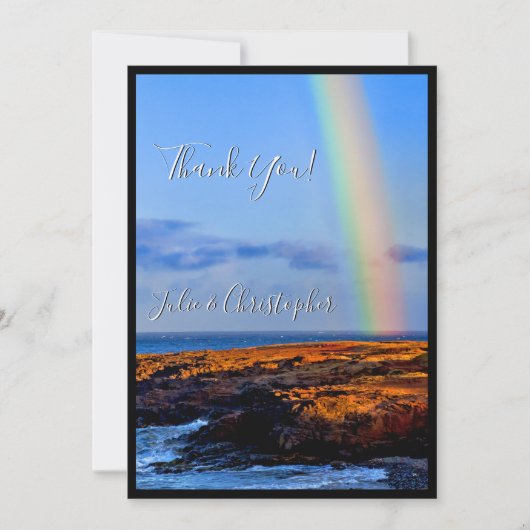 Regenboog van liefde en geluk, bruiloft, bedankt kaart (Voorkant)