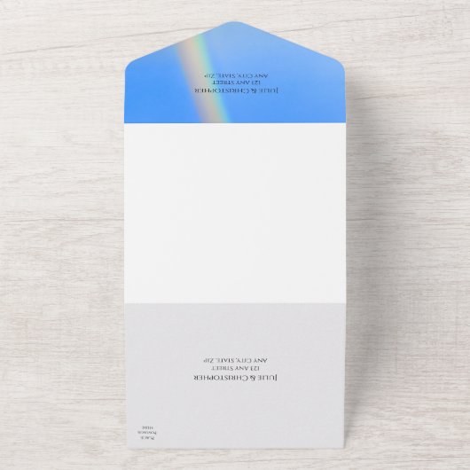 Regenboog van liefde en geluk, huwelijk all in one uitnodiging (Buitenkant)