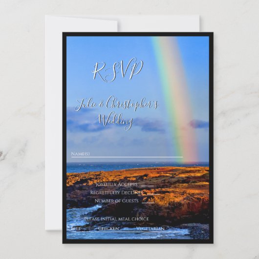 Regenboog van liefde en geluk, huwelijk, RSVP Kaart (Voorkant)