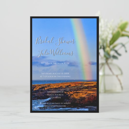 Regenboog van liefde en geluk, Vrijgezellenfeest v Kaart (Staand voorkant)