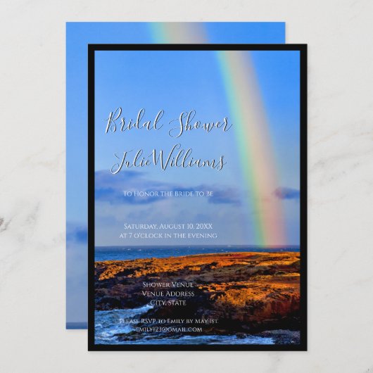 Regenboog van liefde en geluk, Vrijgezellenfeest v Kaart (Voorkant / Achterkant)