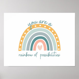 Regenboog van mogelijkheden - Pastel Positive Vibe Poster