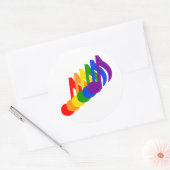 Regenboog van muzieknoten ronde sticker (Envelop)