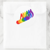 Regenboog van muzieknoten ronde sticker (Tas)
