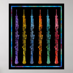 Regenboog van oboes poster