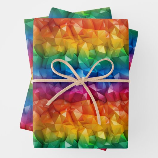 Regenboog van origami inpakpapier vel (In situ)