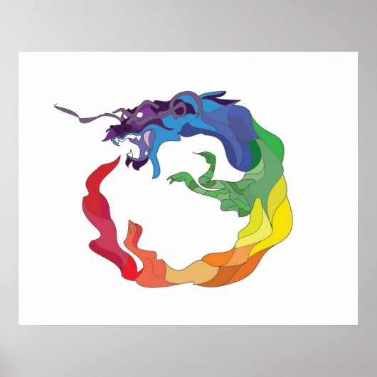 regenboog van ouroboros chakra poster (Voorkant)