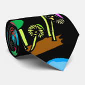 Regenboog van paddenstoelen stropdas (Opgerold)