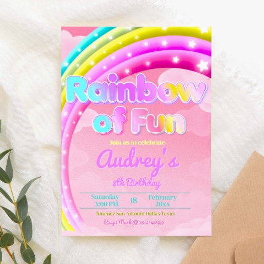 Regenboog van plezier - Meisje Verjaardag Kaart