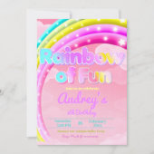 Regenboog van plezier - Meisje Verjaardag Kaart (Voorkant)