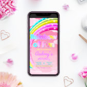 Regenboog van plezier Mobiele telefoon uitnodigen Aankondiging