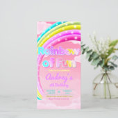 Regenboog van plezier Mobiele telefoon uitnodigen Aankondiging (Staand voorkant)