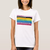 Regenboog van progressieve slogans t-shirt (Voorkant)