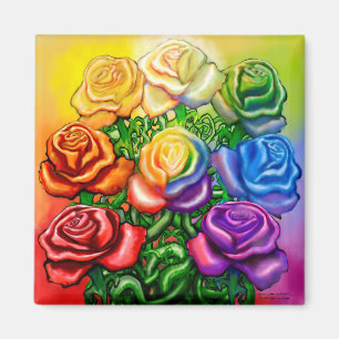 Regenboog van Rozen Magneet