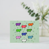 Regenboog van Schapen Briefkaart (Staand voorkant)