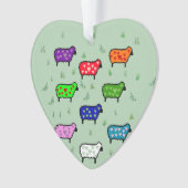 Regenboog van schapen ornament (voorkant)