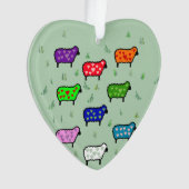 Regenboog van schapen ornament (voorkant)