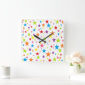 Regenboog van sterrenklok vierkante klok (Huis)