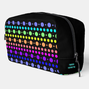 Regenboog van Stippen Aangepaste naam Toilettasje