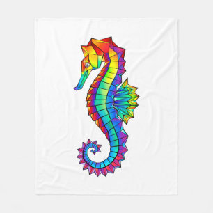 Regenboog Veelhoekig Zeepaardje Fleece Deken