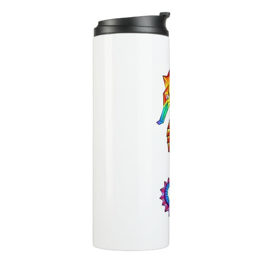 Regenboog Veelhoekig Zeepaardje Thermosbeker (Gedraaid links)